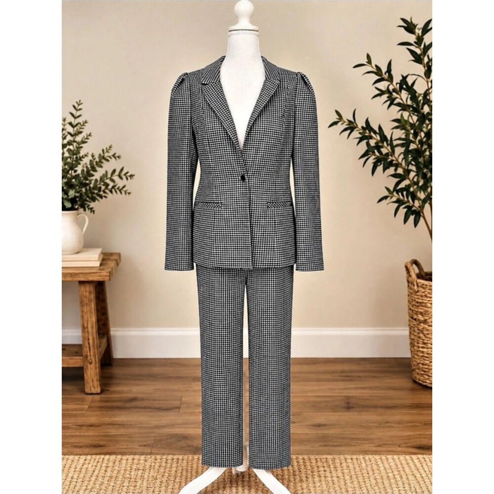 Jules & Leopold Checkered Pantsuit in Black & White Size Medium NWT